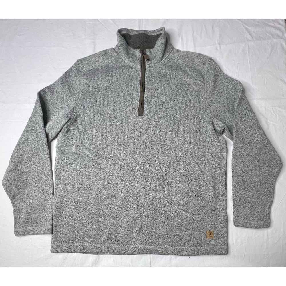 G.H. BASS & CO. Quarter Zip Sweaters XL Gray Mock Neck Pullover